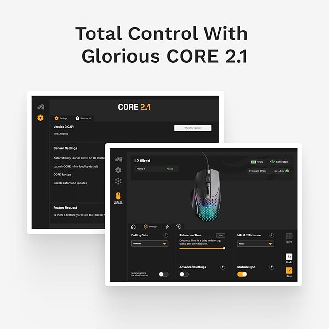 Glorious Gaming Model I 2 Wired Gaming Mouse: 9 Programmable Buttons (2 Swappable), 66g Superlight, 26k Optical Sensor, 80M Click Rated Switches, MMO/MOBA/FPS, Side Thumb Rest (Black)