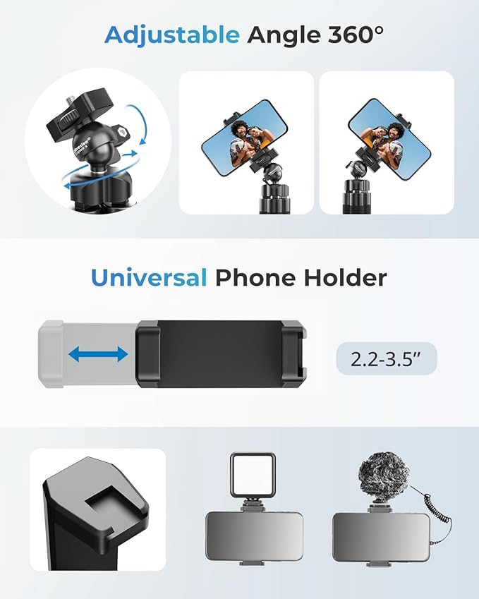 UBeesize Phone Tripod Pro S, Flexible Desk Stand with Wireless Remote, Mini Holder for Camera and GoPro