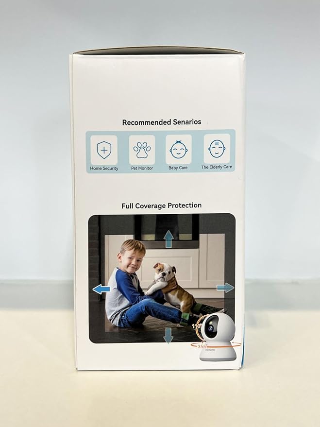 blurams Indoor Camera 2K, Cameras for Home Security 5G&2.4GHz, 360° Pet Camera w/Motion Tracking, Phone App, 2-Way Audio, IR Night Vision, Siren, Works with Alexa & Google Assistant