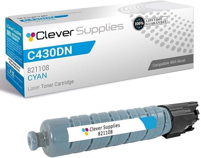 CS Replacement Toner Cartridge Compatible with Ricoh C430DN 821108 Cyan Color Laser Aficio SP C430DN Aficio SP C431DN Aficio SP C431DN-HS Aficio SP C431DNHT Cyan