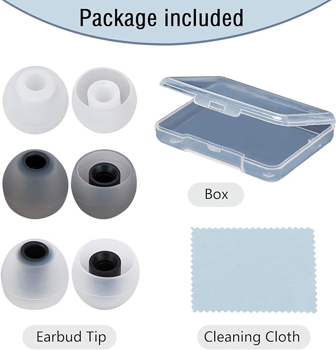 Earbud Replacement Tips Silicone Earbud Tips Earbud Covers Fit for in-Ear Headphones (Inner Hole 3.8mm -5.1mm) Ear Tips Earbud Rubber Tips 9 Pairs S/M/L