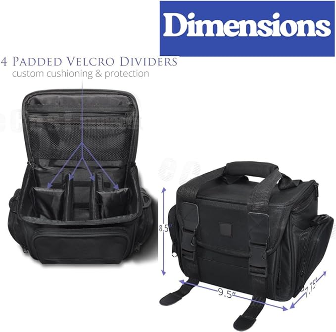 Acuvar Extra Large Camera Bag Fully Padded Camcorder Bag, Equipment Bag, Camera Case for Sony, Nikon, Canon, Olympus, Samsung, Digital Camera Bag, Gadget Bag, Camera Accessory Case for Photographers