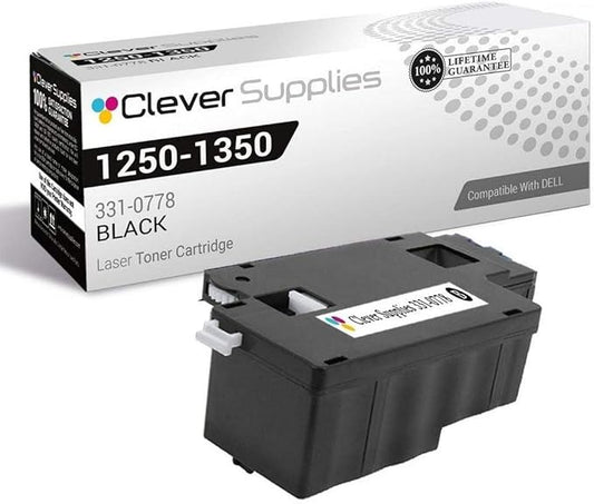 CS Replacement Toner Cartridge Compatible with Dell 1250 331-0778 Black 1355 1355cn 1355cnw 1250 1350cnw C1765 1250c C1760 C1765nf 1350 C1760nw C1765nfw Black