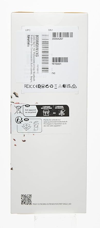 Cardo Systems Spirit HD Motorcycle Bluetooth Communication Headset, 2-Way Bluetooth, Thin 40mm Speakers, Waterproof, Universal Connectivity - Single Pack