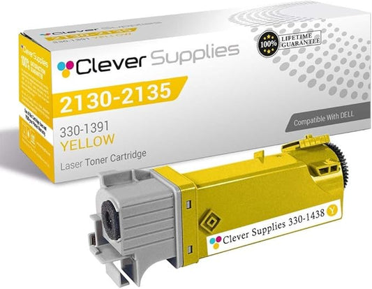 CS Replacement Toner Cartridge Compatible with Dell 2130 330-1438 Yellow Color Laser 2130cn Color Laser 2135cn
