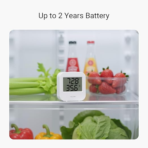 YoLink Smart Temp & Humidity Sensor, LoRa Long Range, 2 Year Battery, Indoor Monitoring for Wine Cellar, Bedroom, Nursery, Greenhouse, RV, with App, Email & SMS Alerts, Alexa IFTTT, 2 Pack + Hub