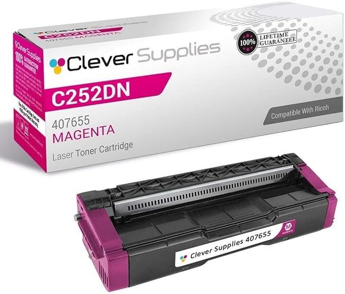 CS Replacement Toner Cartridge Compatible with Ricoh C252DN 407655 Magenta Color Laser Aficio SP C252DN Aficio SP C252SF Magenta