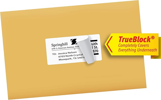Avery Printable Shipping Labels with Sure Feed, 2" x 4" Customizable Stickers, White, 5,000 Blank Mailing Labels, Great for Mailing, Shipping, and More (2-Pack of 5963)