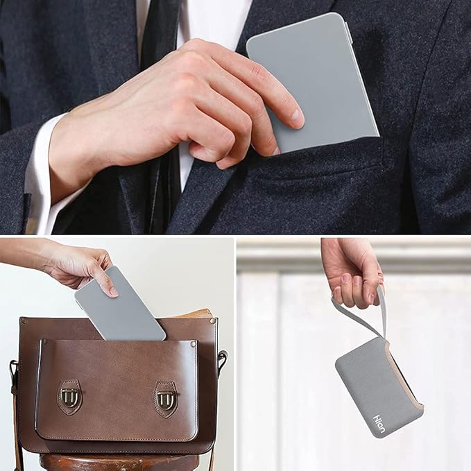 Hion Calculator,12-Digit Large Display Office Desk Calcultors with Erasable Writing Table,Rechargeable Hand held Multi-Function Mute Pocket Desktop Calculator for Basic Financial Home School (Grey)