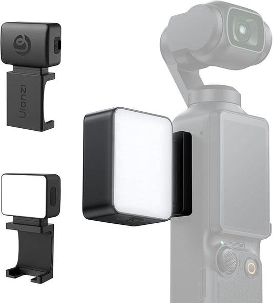 ULANZI LM001 Magnetic Mini Light for DJI Osmo Pocket 3, 2W USB C Rechargeable Auxiliary LED Fill Light, 500mAh, 5800K, CRI ≥95, IPX4 Water Resistance, Brightness 3 Levels Adjustable