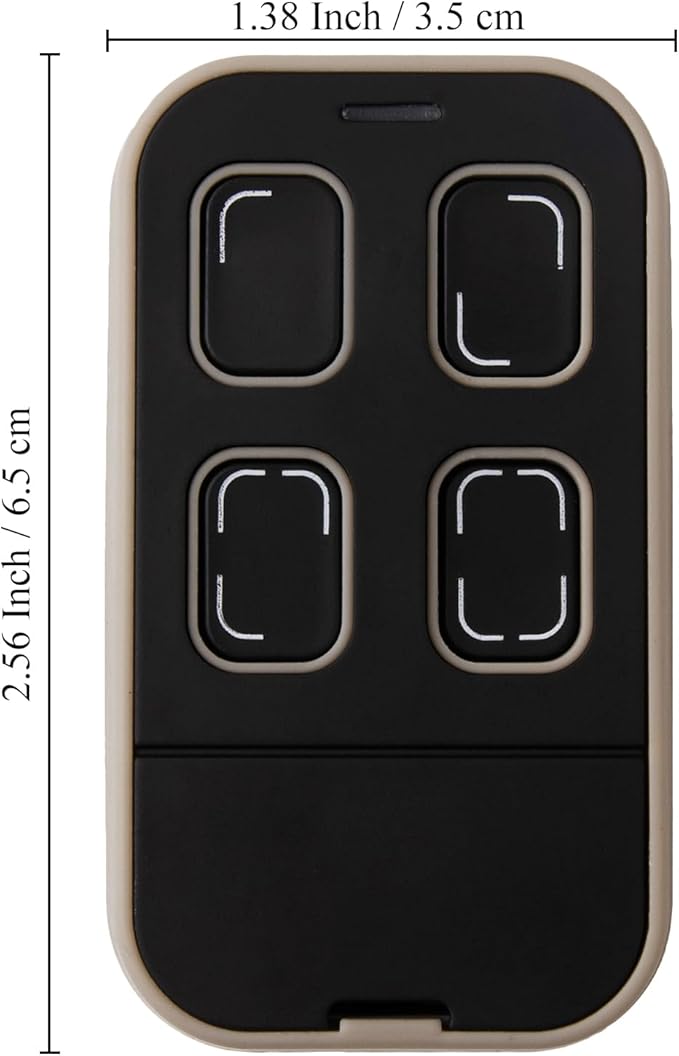 Universal Garage Door Remote Universal Gate Remote Control Cloning Homelink Programmable Learning 4-Button Multi Frequency 280MHZ-868MHZ (1, Black with Grey)
