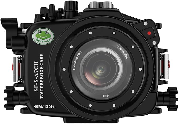 Sea Frogs Underwater Camera Case Compatible with Sony A7C-II for FE 90mm F2.8 Macro G OSS IPX8 40m/130ft Maximum Diving Depth A7C-2 Waterproof Camera Housing for Diving, Surfing, Rowing