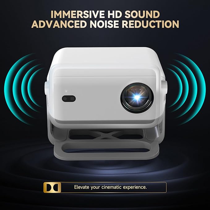 【Netflix-Licensed Projector】Mini Projector with WiFi and Bluetooth, 1080P Full HD Smart Projector, 350ANSI Auto Focus&Keystone, Portable Movie Projector Compatible with TV Stick Smartphone/HDMI/USB