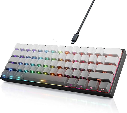 Mini 60% Mechanical Gaming Keyboard Wired, YK61 Hall Effect Magnetic Switch, Adjustable Actuation Rapid Trigger Mode, 8K Hz Polling Rate, Hot-Swap, 61 Keys RGB Backlit Side Printed PBT Keycaps