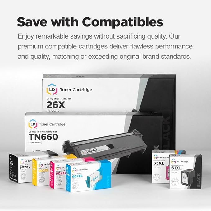 LD Products Compatible Toner Cartridge Replacements for Dell Color Laser 2150 & Dell Multi-Function 2155 High Yield (Black, Cyan, Magenta, Yellow, 4-Pack)