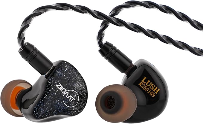 Linsoul ZiiGaat Lush in Ear Monitor, 1DD+4BA Hybrid Earphone IEM, Studio Monitor Tunning Wired Earbuds with Detachable Cable for Professional Music Engineers Audiophiles (Silver Blue)