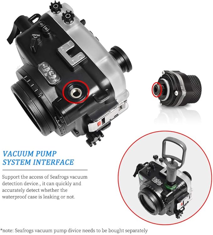 Sea frogs Underwater Camera Case Compatible with Sony A6600 16-50MM IPX8 40m/130ft Maximum Diving Depth Waterproof Camera Housing for Diving, Surfing, Rowing, Skiing