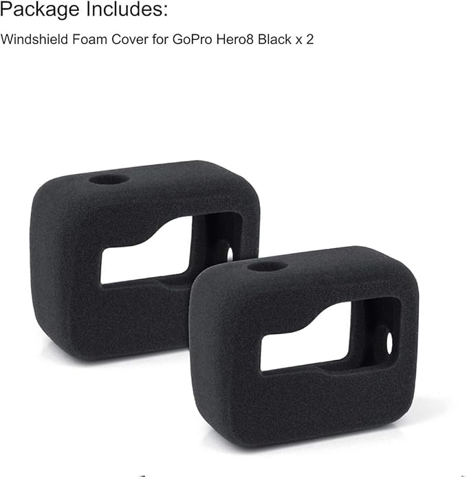 2-Pack Windslayer Cover Housing Frame Case for GoPro Hero 8 Black, Reduces Wind Noise for Optimal Audio Recording