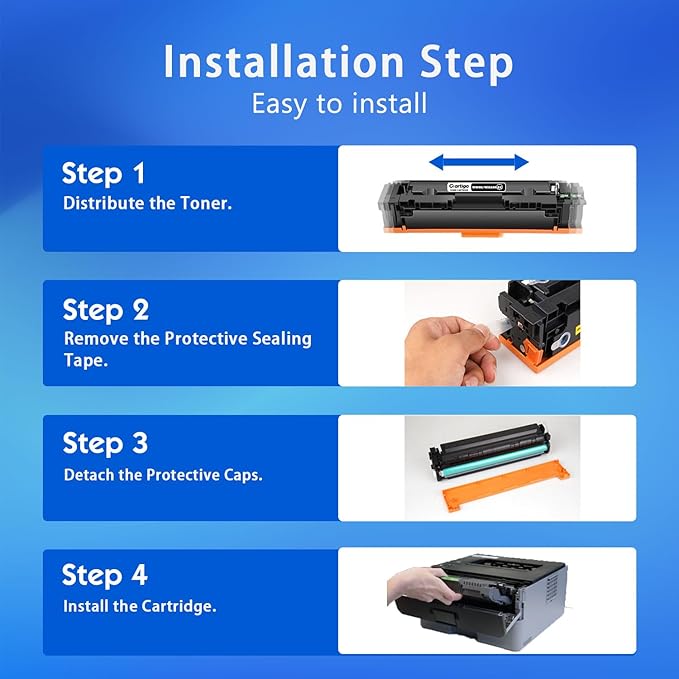 206X Toner Cartridge High Yield 4 Pack with Chip Compatible HP206X 206A W2110X W2111X W2112X W2113X Replacement for HP Color Laser Jet Pro MFP M283fdw M255dw M283fdn M255nw M282nw Printer (BK/C/M/Y)