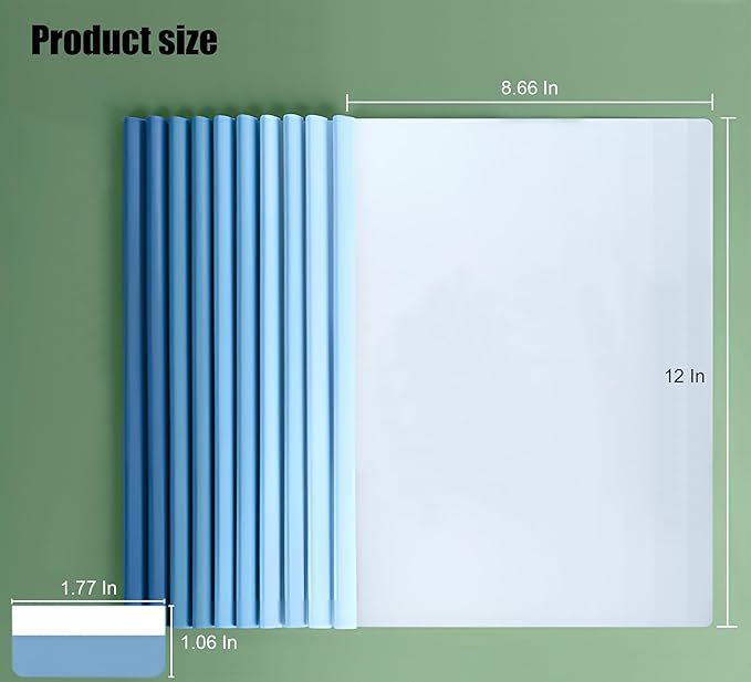 40 Pack Report Covers with 60 Sticky Tabs, Clear Report Covers with Sliding Bar, Clear Report Covers for A4 Paper, Presentation Folder with Marker Sticky Tabs(Gradient Color)