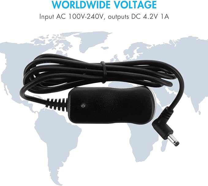 Tenergy 4.2V 1A Battery Charger with DC 4017 4.0x1.7 Connector, for 3.7V Li-ion 1S Rechargeable Battery