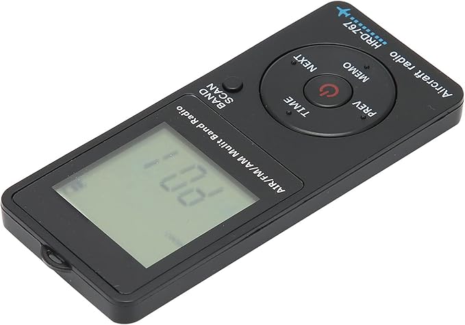 Aircraft Band Radio Receiver, Hand-held AM FM Portable FM/AM/AIR Band Radio with Backlit LCD Display, Earphone and Sleep Timer, Built‑in 400mAh Lithium Battery
