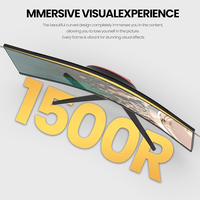 CRUA 30Inch Ultrawide Curved Monitor, 21:9 WFHD(2560x1080P) VA Computer Monitor, 120% sRGB 100HZ 1500R PC Monitors Support FreeSync, Wall-Mounted, with HDMI/DP Display Port-Black