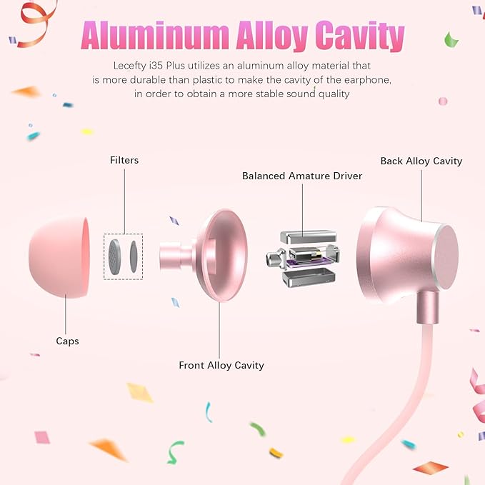 Neckband Bluetooth Headphones, 200H Extra Long Playtime Wireless Stereo Neckband Earbuds with Microphone, Waterproof Balanced Armature Drivers in Ear Headset for Sports/Workout (Pink-Purple)