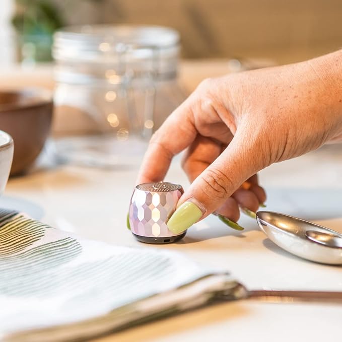 Fashionit U Micro - Small Bluetooth Speaker | Coin-Sized Speakers Bluetooth Wireless with Built-in Mic & Remote Shutter | Portable Rich Sound for Travel, Shower, Beach | Glam Lilac