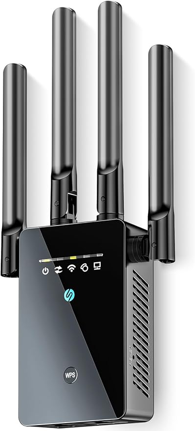 2025 Best WiFi Extender Signal Booster - 6X Faster Internet Extender WiFi Booster for Home, Long Range up to 15,588 Sq Ft, WiFi Repeater w/Ethernet Port, 1-Tap Setup, Compatible with Wireless Routers