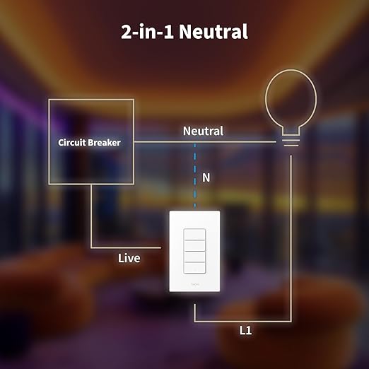 Aqara Smart Light Switch H2 (2-in-1 Neutral, 4 Buttons, 3 Channels), Thread/Zigbee Protocol, Wall Switch for Smart Home, Supports Apple Home, Google, Alexa, Matter Over Thread