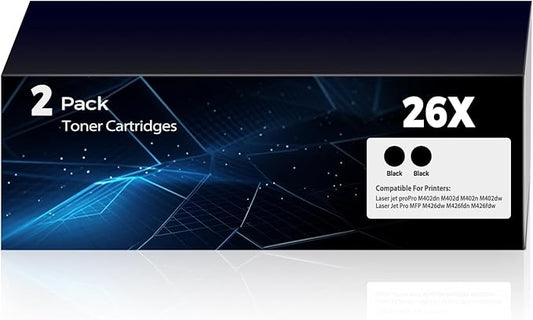 26X CF226X Toner Cartridges High Yeild for HP 26X 26A CF226A Toner Replacement Works with Laserjet pro M426dw M402n M402d M402dn M402dw, CF226 Toner for Laserjet Pro MFP M426fdw M426fdn Printer