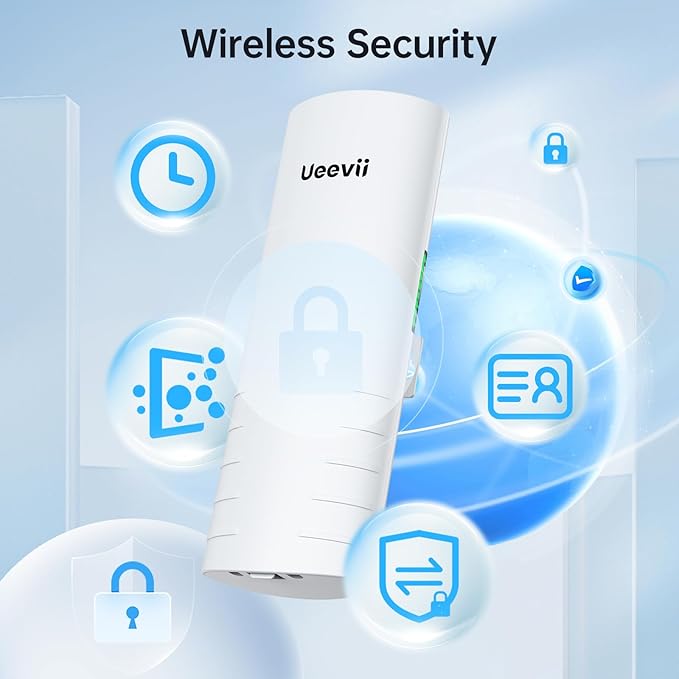 Wireless Bridge Outdoor with 2 Bracket: UeeVii CPE452 Point to Point 5.8G Long Range WiFi CPE - Work with Starlink - Extend Network to Shop Barn Garage, with 14DBi Antenna 24V PoE 2 LAN Port 2Pcs