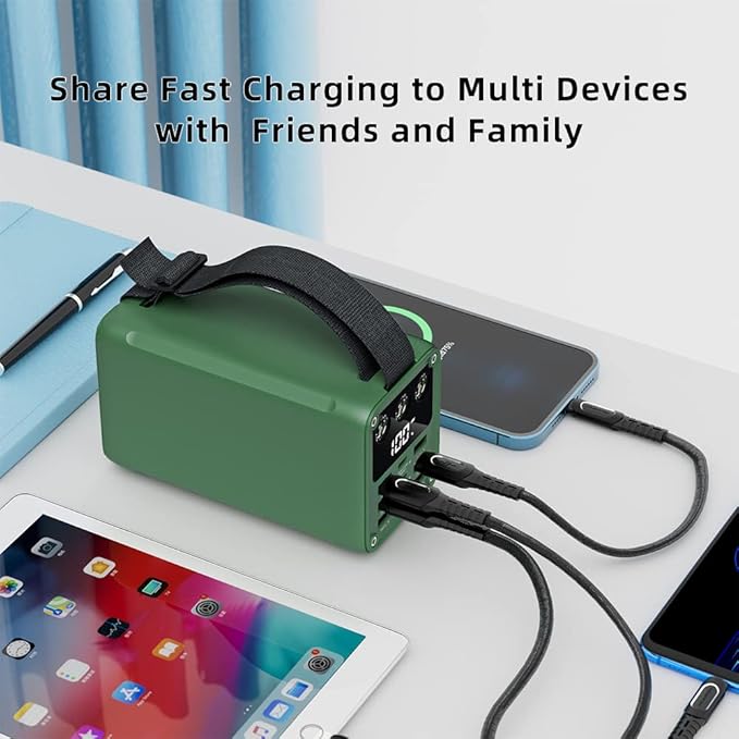 60000mAh High Capacity Power Bank Fast Charging 22.5W Max PD 3.0 20W Portable USB C Battery Packs with 7 Outputs & LCD Display Battery Bank for iPhone, Samsung, iPad ,Macbook & Outdoors Camping