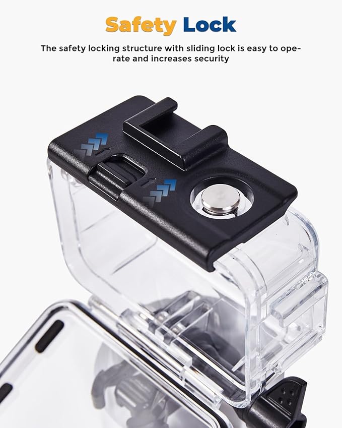 Waterproof House Case with Dive Filters Set for DJI Osmo Action 5 Pro/4/3, 60 m/197 ft Deep Diving Portective Case