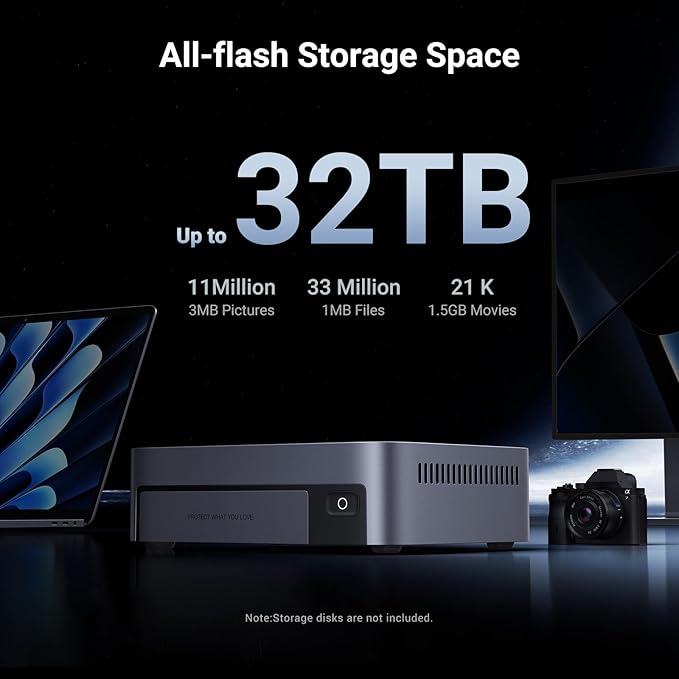 UGREEN NASync DXP480T Plus 4 Bay All-Flash SSD NAS, Intel i5 1235u 10-Core CPU, 8GB DDR5 RAM, 128G SSD, 10GbE Port, Wi-Fi 6, 4X M.2 NVMe Slots, 8K HDMI, 2X TBT4, Network Attached Storage (Diskless)