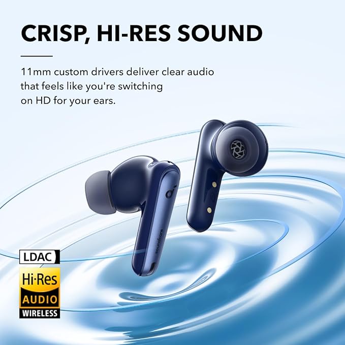 Soundcore by Anker Liberty 4 NC Wireless Earbuds, 98.5% Noise Reduction, Adaptive Noise Cancelling to Ears and Environment, Hi-Res Sound, 50H Battery, Wireless Charging, Bluetooth 5.3
