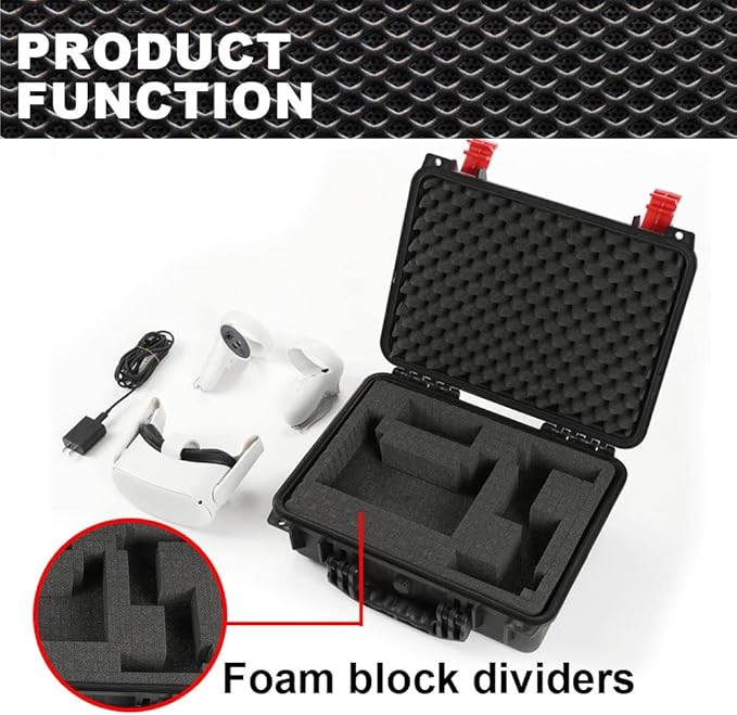 VR Carrying Case Outdoor Portable Storage Box Protector Glasses Bags(Red&Black)