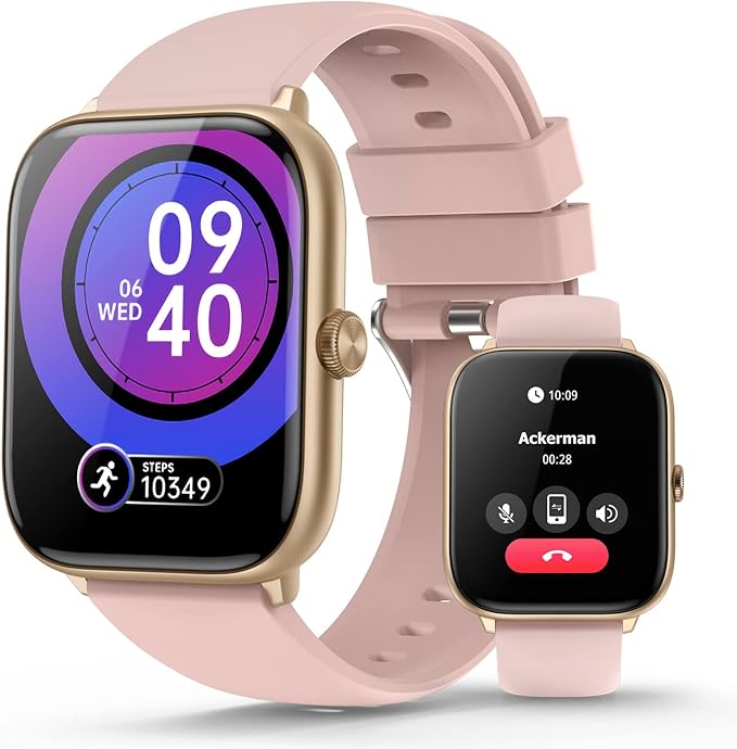 Smart Watches for Women with Blood Pressure, 2.06" AMOLED Touchscreen, 118 Sports Modes, Fitness Tracker with Heart Rate Sleep Blood Oxygen Monitor, IP68 Waterproof, Compatible with iPhone and Android