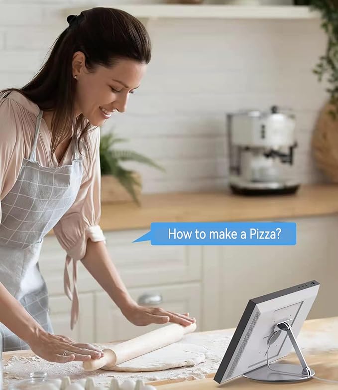 Almoz Swivel and Tilt Stand for Echo Show 15, Aluminum Stand for Show 15.6" Smart Display and Up to 18" iPad/Tablets, with 360 Degree Rotating Base, Viewing Angle Adjustable, No Need Mounting