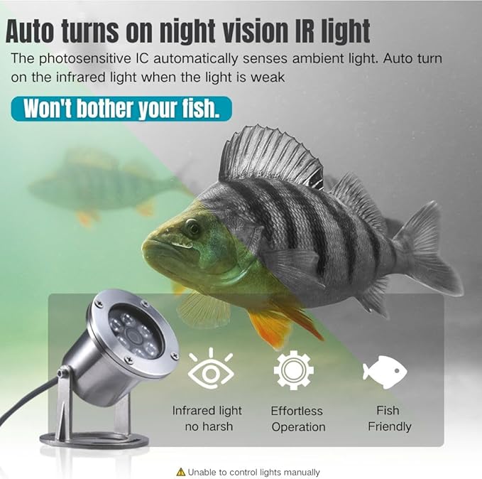 Underwater Cameras 304 Stainless Steel IP68 5MP 2592×1944 POE IP Camera 32Ft Cable Koi Pond Camera