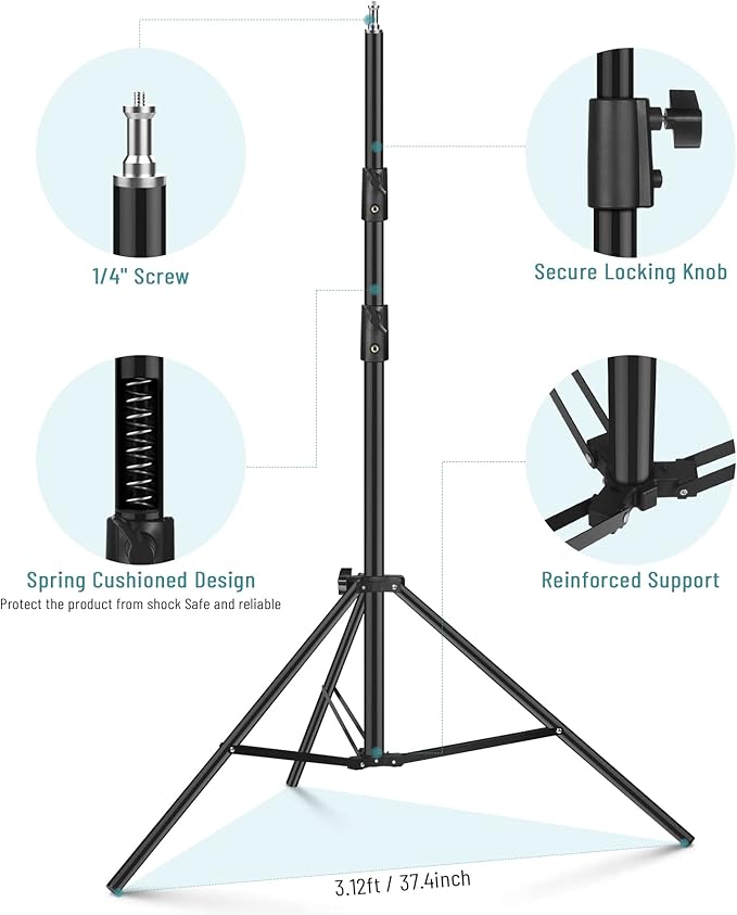 Photography Light Stand Heavy Duty Tripod, Sdfghj 9.2 ft/110''/280cm Aluminum Lighting Stand for Relfectors Photographic Portrait, Softbox, Umbrella, Strobe Light, Flash, Ring Light, with Carry Bag