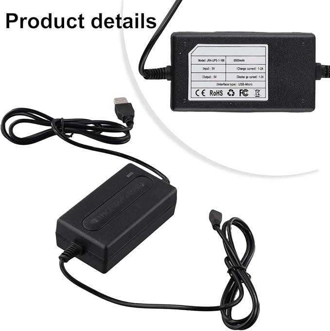 3200mAh Lithium Battery Backup And Surge Protector, USB 5V2A UPS For Router/Camera/Security System, Compact UPS For Electronics