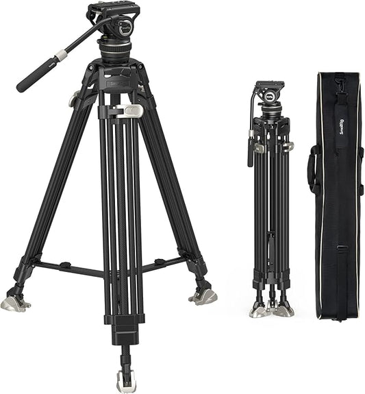 SmallRig AD-100 FreeBlazer Heavy-Duty Carbon Fiber Tripod System, 78" Video Tripod with One-Step Locking System, 360° Fluid Head and Dual-Mode Quick-Release Plate, Max Load 22 lbs for Camera -3989