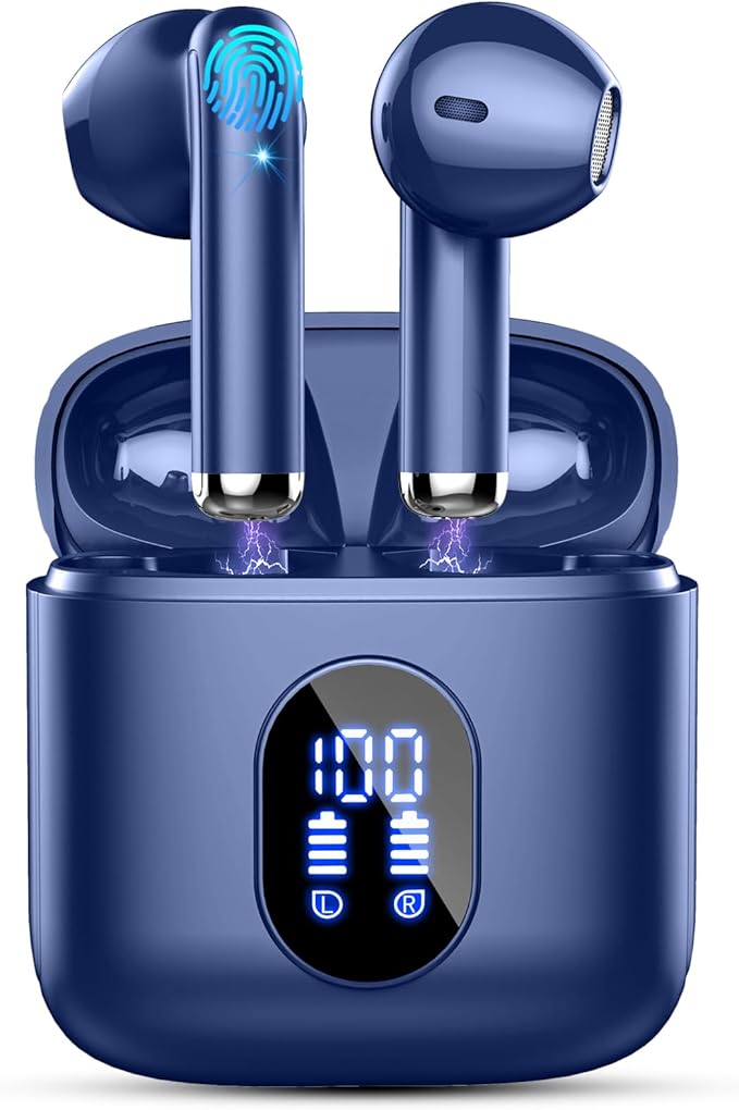 Wireless Earbuds, in Ear Headphones with 4 ENC Mics, Bluetooth 5.4 Ear Buds Hi-Fi Stereo, 36H Playtime Earphones with USB-C Charging Case, 3g Lightweight, IP7 Waterproof Headset for Running