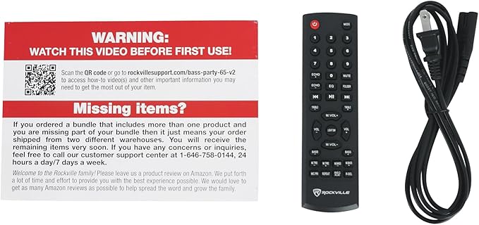 Rockville BASS PARTY 65 V2 Bluetooth Speaker, 1200W, Deep Bass, LED Lights, 6.5" Dual Woofers, 12hr Battery, Multi Input, Perfect for Parties, Karaoke