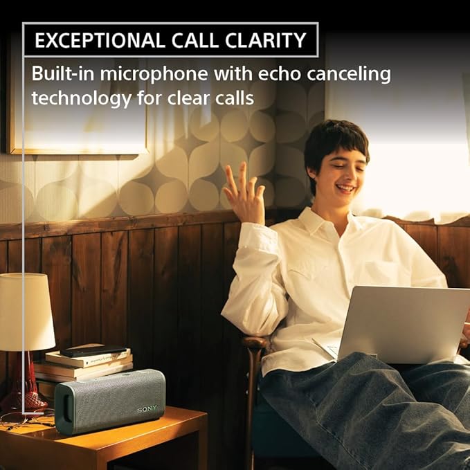 Sony ULT Field 3 Wireless Portable Bluetooth Speaker, IP67 Waterproof, Dustproof, Rustproof, and Shockproof with Enhanced Bass, 24 Hour Battery and Shoulder Strap (SRSULT30H), Forest Gray