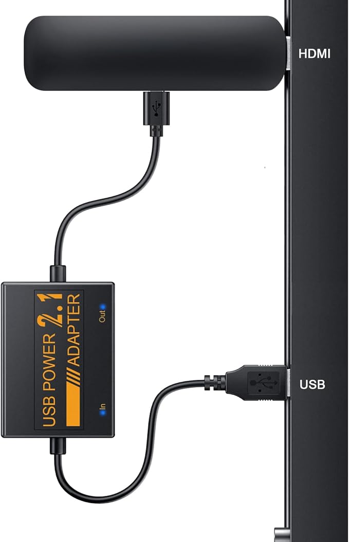 USB Power Cable Adapter for Fire TV Stick, Powers Streaming TV Sticks Directly from TV's USB Port, 5V/2.1A for FireStick 4K/4K Max, Eliminates AC Adapter Dependency and Declutters Wires