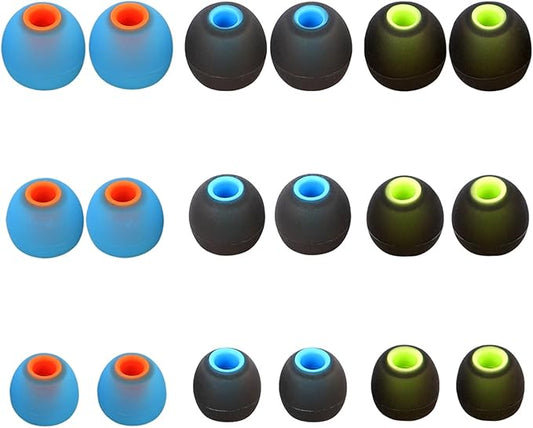 Silicone Replacement Earbud Tips Earbud Covers Ear Tips Fit for in-Ear Headphones (Inner Hole 3.8mm -5.1mm) Earbud Replacement Tips 9 Pairs