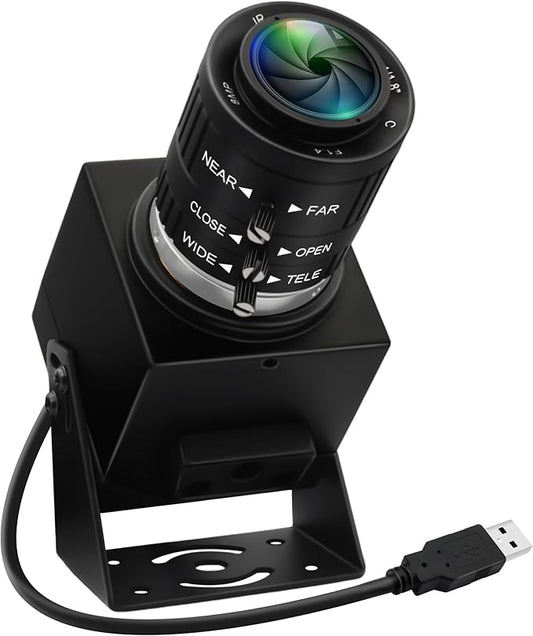 USB Camera 48MP Webcam 8K Ultra HD USB Webcam 3.6-10mm 3X Manual Zoom Lens for Computer Lightburn Close up Cam for Laser Engraver Plug and Play for Document Scanning Face Recognition